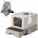 Feandrea Kočičí toaleta s výsuvným zásobníkem 42,5 x 54,3 x 37,8 cm – Zboží Dáma