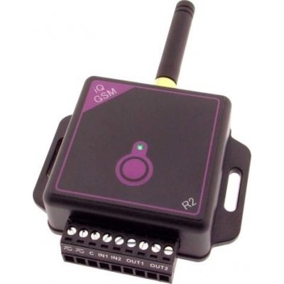 TFE iQGSM R2 20 2 - univerzální GSM relé modul s alarmem, 20 uživatelů, 2 výstupy, 12/24 V AC/DC, GSM klíč – Zboží Mobilmania