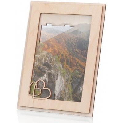 ČistéDřevo Dřevěný fotorámeček se srdíčky – Hledejceny.cz