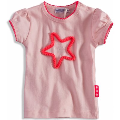 Dirkje Dívčí tričko s krátkými rukávy PINKY STAR světle růžové – Zboží Mobilmania