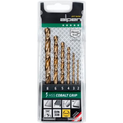 Alpen Cassette HSS Cobalt Jobber Drill Bit TM 6, 2-3-4-5-6-8 – Zboží Mobilmania