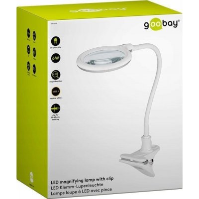 goobay Stolní lampa s lupou, 100mm, 3 dioprie, LED osvětlení 6W, klip (60365) - 40.92.0302 – Zboží Dáma