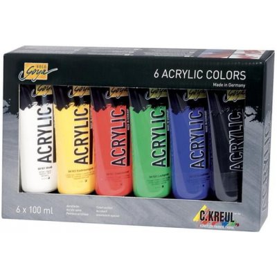 Sada Akrylová barva umělecká SOLO GOYA 100 ml v tubě 6 barev – Zboží Mobilmania