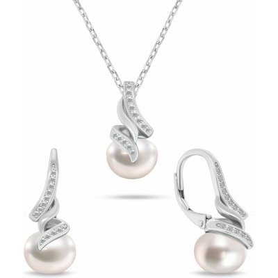 Brilio Silver Elegantní set šperků s pravými perlami SET298W – Zboží Dáma