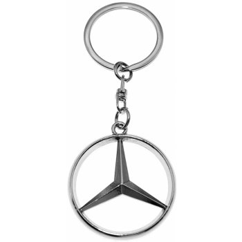Přívěsek na klíče otáčející se o 360° Mercedes Benz stříbrný chromový