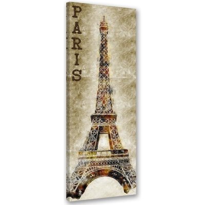 Obraz na plátně Pařížská Eiffelova věž Vintage Retro - 30x90 cm – Zbozi.Blesk.cz