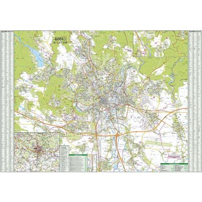 ZES Brno - nástěnná mapa 138 x 99 cm Varianta: bez rámu v tubusu, Provedení: laminovaná mapa v lištách