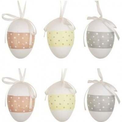 Vajíčka s puntíky plastová na zavěšení 6 cm, 6 kusů v sáčku – Hledejceny.cz