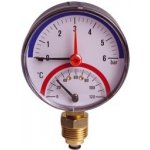 H-LINE termomanometr se spodním napojením 0-120°C 0-4 BAR D=80 mm – Zbozi.Blesk.cz