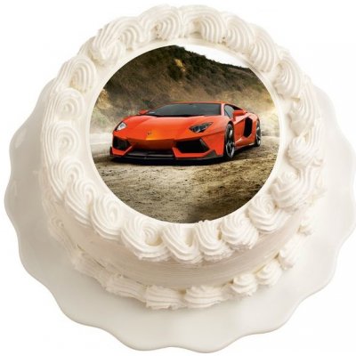Jedlý papír ro kluky a chlapy milující rychlá auta - Lamborghini 20 cm - breAd. & edible – Sleviste.cz