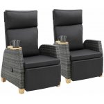 tectake 406222 ratanové křeslo pescara s hliníkovým rámem, nastavitelným opěradlem - sada 2 kusů – Zboží Dáma