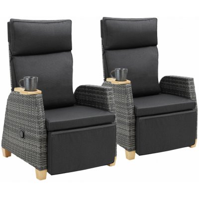 tectake 406222 ratanové křeslo pescara s hliníkovým rámem, nastavitelným opěradlem - sada 2 kusů – Zboží Dáma