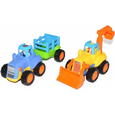 Wiky Vehicles Traktor + vlek / Bagr se setrvačníkem 16 cm – Zboží Mobilmania