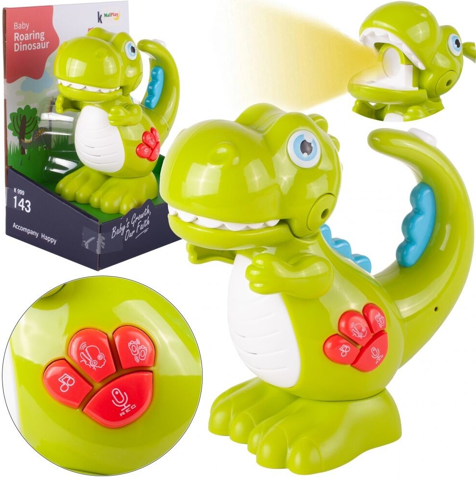 MalPlay interaktivní dinosaurus s lampičkou Baby Dino