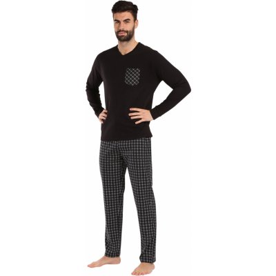Nedeto NP002 pánské pyžamo dlouhé černé – Zboží Dáma