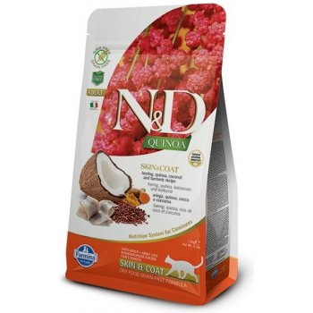 N&D GF Quinoa CAT Skin&Coat Herring & Coconut 1,5 kg