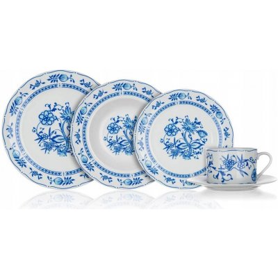 Banquet Obědový a kávový servis modré květiny folklór 30 ks – Zbozi.Blesk.cz