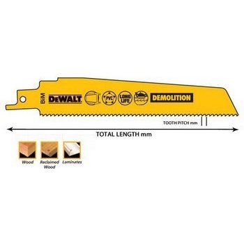 DeWALT DT2361 152mm Demoliční pilový list pro mečové pily na kovy, profily a trubky