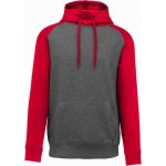 ProAct Mikina unisex Adult two-tone hooded sweatshirt Grey Heather/Sporty Red – Sleviste.cz