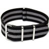 Řemínek k hodinkám NATO Strap Šedá / černá NTS025 šíře