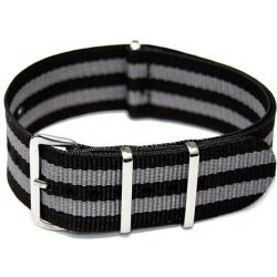 NATO Strap Šedá / černá NTS025 šíře