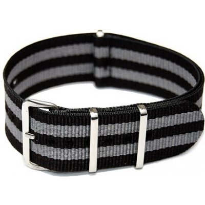 NATO Strap Šedá / černá NTS025 šíře – Zboží Mobilmania