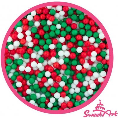 SweetArt cukrové perly Christmas mix 5 mm (50 g) – Zboží Dáma