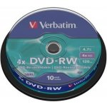 Verbatim DVD-RW 4,7GB 4x, spindle, 10ks (43552) – Hledejceny.cz