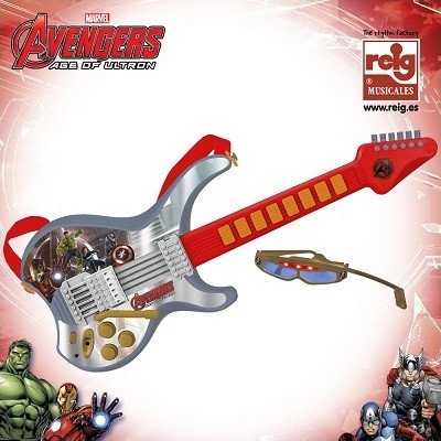 Reig Musicales Dětská elektrická kytara s brýlemi s mikrofonem AVENGERS – Zboží Dáma