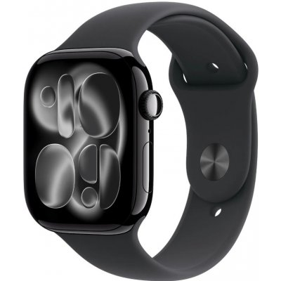 Apple Watch Series 11 (46mm) Klavírně černý hliník s černým sportovním řemínkem S/M MEUW4MP/A – Zboží Živě