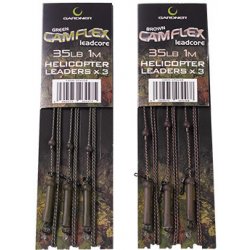 Gardner Návazce Camflex Helicopter Leadcore Leaders 35 lb, 3 ks 1,5 m varianta Silt