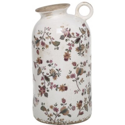 Keramická váza s ouškem a květy Nancy - Ø 14*26 cm - Chic Antique – Hledejceny.cz