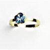 Prsteny Čištín žluté zlato,prstýnek se Swarovski krystalem,akvamarin T 1297