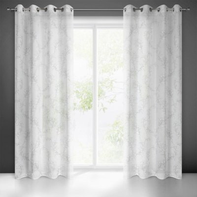 EUROFIRANY ZÁVĚS NA KROUŽCÍCH FIORE 140X250 CM BÍLÁ – Sleviste.cz