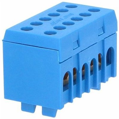 Eleman 1001112 8+4 N (8x16mm2,4x25mm2) rozbočovací blok, dvouřadý na DIN lištu modrý max 130A/690V /2020239/ – Sleviste.cz