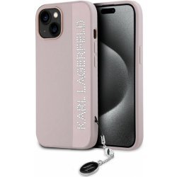 Karl lagerfeld PU Saffiano Rhinestone Charm pro iPhone 15 Pink