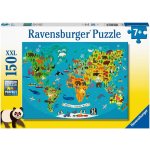 Ravensburger 132874 Zvířecí světová mapa 150 XXL dílků – Zboží Mobilmania