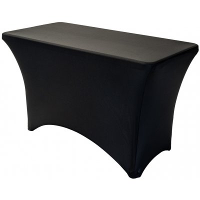 TENTino Skládací stůl 122x60 cm PŮLENÝ, bílý, STL122P ubrus ČERNÁ / BLACK – Zboží Dáma