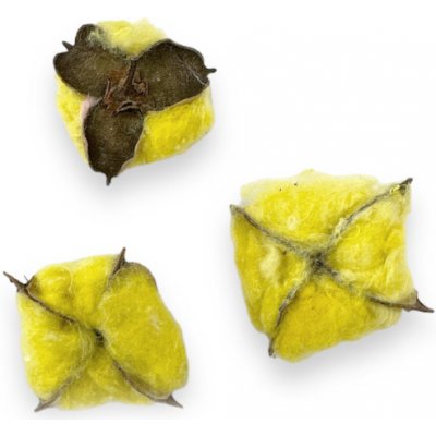 Bavlníkové květiny s výplní 3ks - žluté
