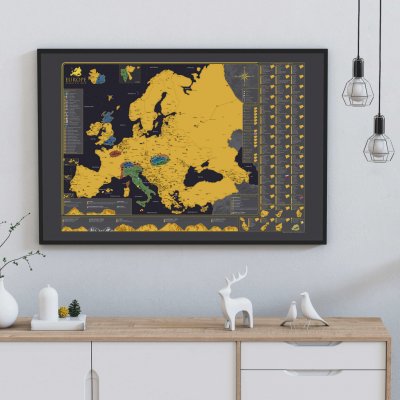 Stírací mapa Evropy Česky – Zboží Dáma
