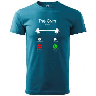 The Gym Mobile klasické pánské triko tmavý tyrkys