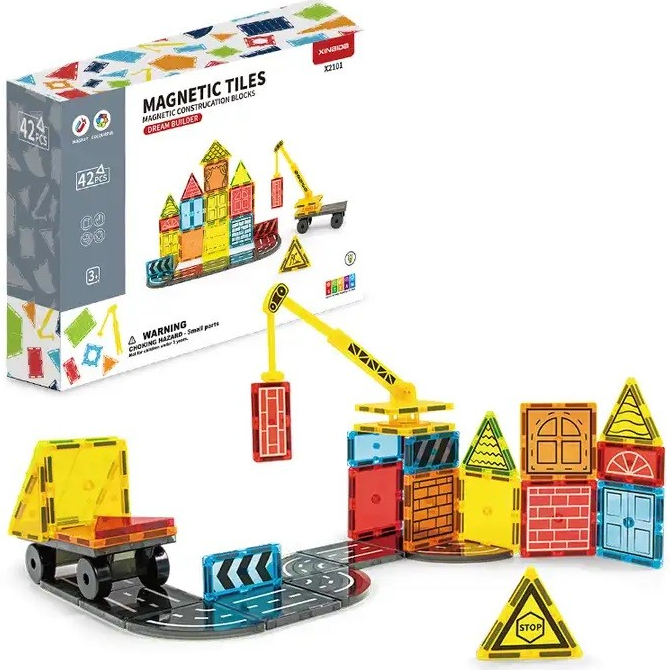 iMex Toys Magnetická stavebnice Magnetic Tiles Industry 42ks