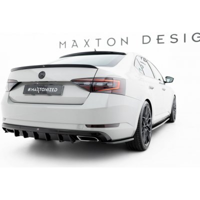 Maxton Design vložka zadního nárazníku ver.2 pro Škoda Superb Mk3, černý lesklý plast ABS, Liftback / Combi | Zboží Auto