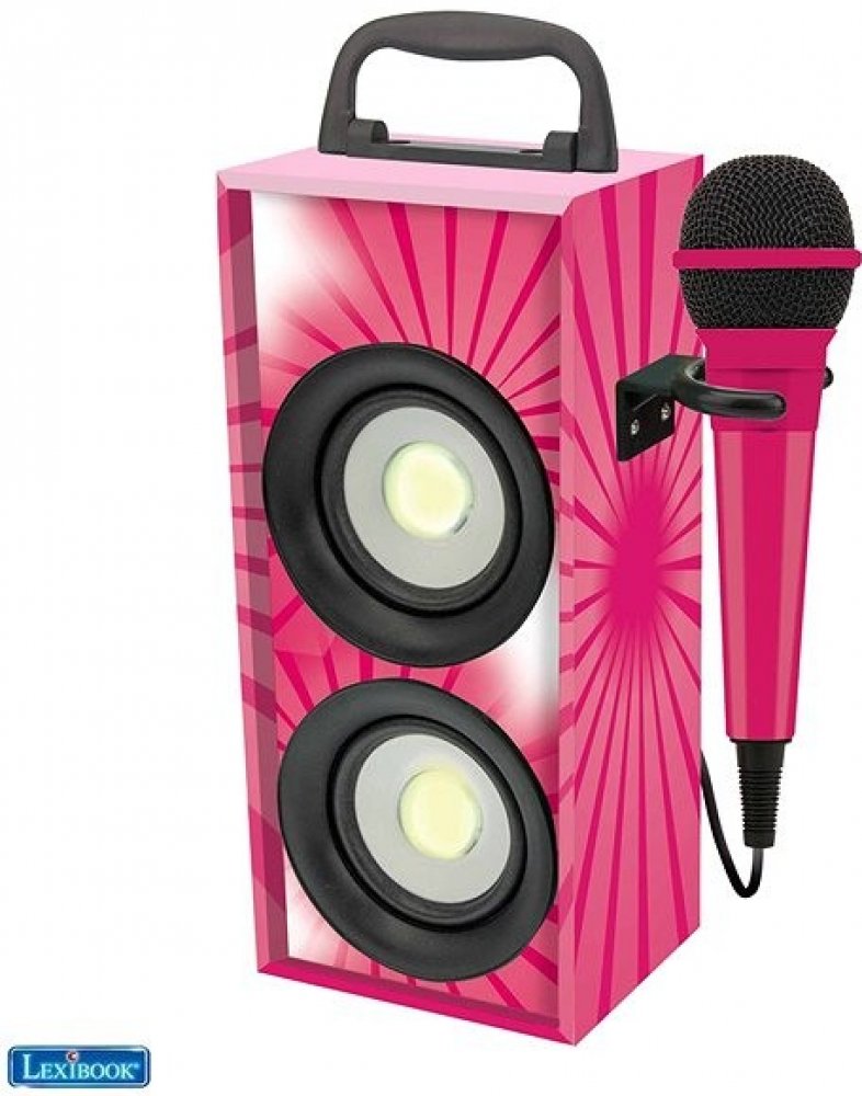 Lexibook Přenosný Bluetooth reproduktor s mikrofonem a světly růžový |  Srovnanicen.cz