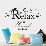 U Foťáka Samolepka na zeď Relax a Unwind citát 82x51cm – Sleviste.cz