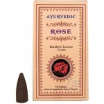 Ayurvedic Rose indické vonné františky tekoucí dým 10 ks – Hledejceny.cz