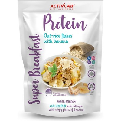 Activlab Super protein breakfast ovesné a rýžové vločky s banánem 300 g
