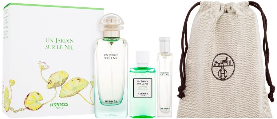 Hermes Un Jardin Sur Le Nil EDT 100 ml + sprchový gel 40 ml + EDT 15 ml dárková sada