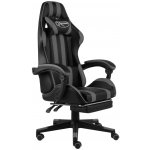 vidaXL herní židle s podnožkou černo-šedá umělá kůže [20530] – Zbozi.Blesk.cz