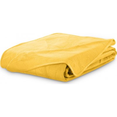 AmeliaHome přehoz na postel Sametový PALSHA žlutý 260 x 280 cm
